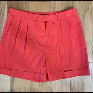 Elie Tahari Coral Pleated Roll-Hem Shorts